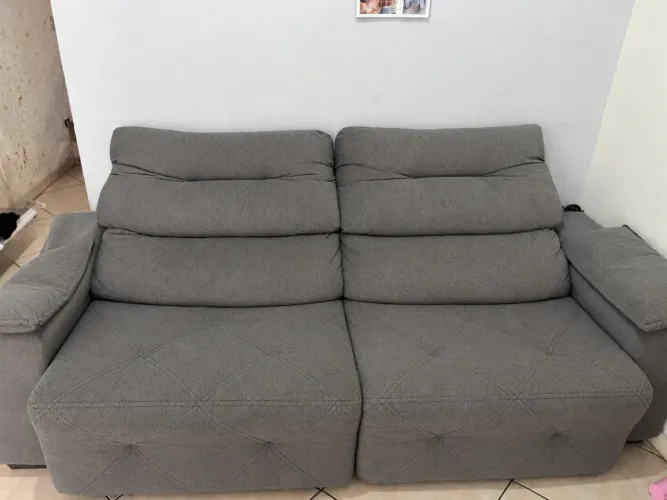 Sofá retrátil 2,40m cinza 