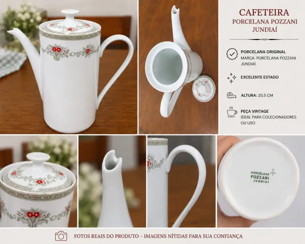 Cafeteira Antiga Porcelana Real Brasil - Vintage - Década de 1950/70