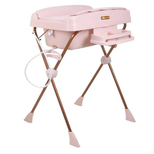 Banheira Onda com Suporte e Trocador Rosa Mon Amour Burigotto