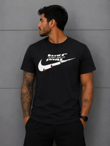 Camiseta Nike Preta - Malha Peruana Casual Premium 30:1