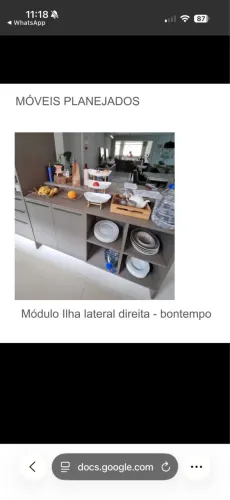 Ilha cozinha lateral planejada