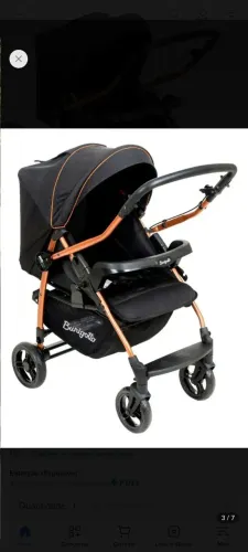 Carrinho de Bebê Rio 22 Preto Cobre - Burigotto com Bebê Conforto 