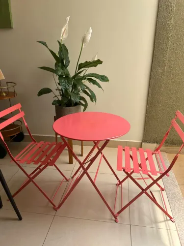 Mesa com cadeiras em aço - leroy merlin 