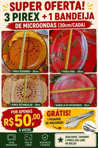 3 pirex+bandeija de microondas+pegador de macarrão