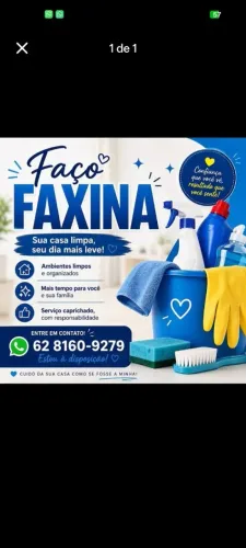 Trabalho de diarista faxineira faço faxina em escritório apartamento casa pós obra também 