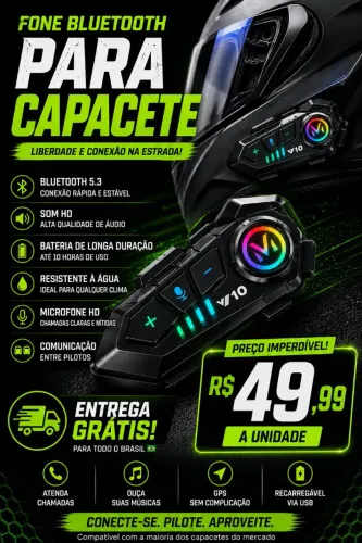 Fone intercomunicador pra capacete