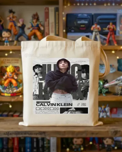 Ecobag JUNGKOOK Bolsa de Pano Algodão Estampada Geek