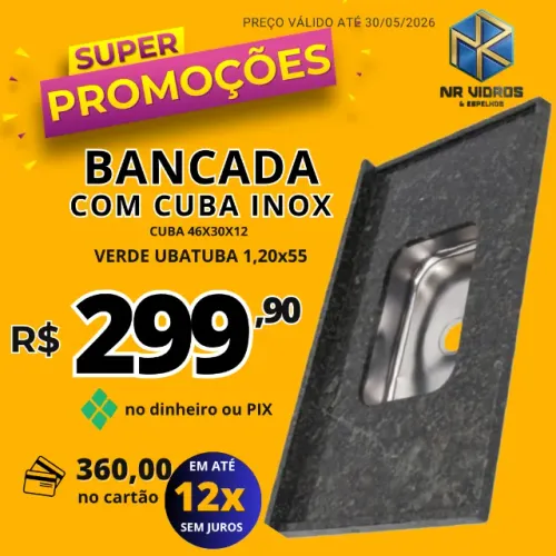 Pia 1,20x55 Granito Verde Ubatuba Imperdível