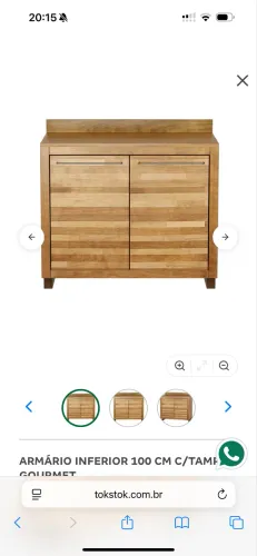 ARMÁRIO INFERIOR 100 CM C/TAMPO GOURMET