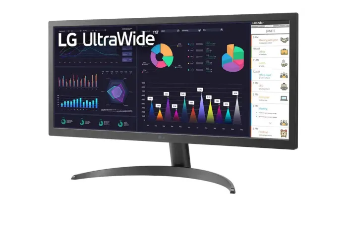 Monitor LG UltraWide 26" 26WQ500-B com tela IPS de proporção 21:9