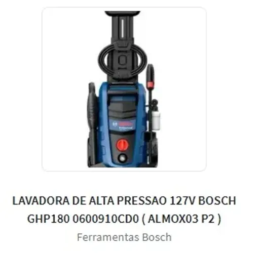 LAVADORA DE ALTA PRESSAO 127V BOSCH GHP180