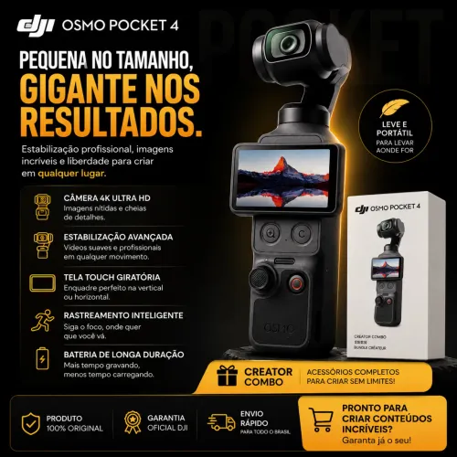 Câmera DJI Osmo Pocket 4 Creator Combo