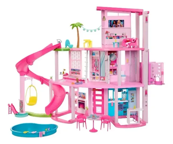 Casa dos Sonhos da Barbie Conjunto de Brinquedos com Piscina e Acessórios com 2 Andares pa