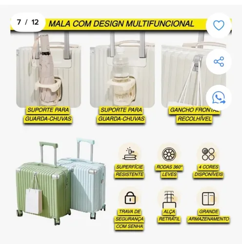 Mala de bordo 10kg rosa