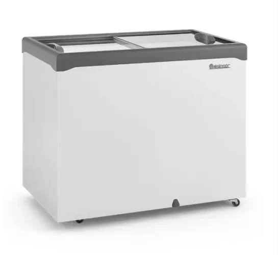 Freezer / Refrigerador Dupla Acao horiz. - Vidros Deslizantes - 307 litros - Colarinho PVC