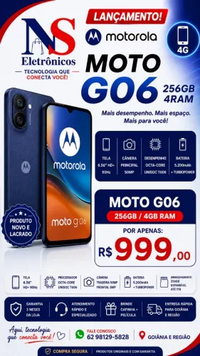 Celular Motorola Moto G06 256gb 4gb Verde Bege Lacrado Entregamos