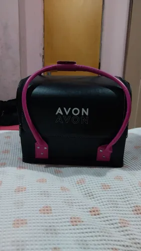 Maleta Grande Avon Rosa e Preta para Cosméticos e Produtos de Beleza