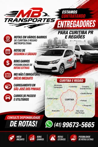 AGREGAMOS MOTORISTAS PARA ENTREGAS
