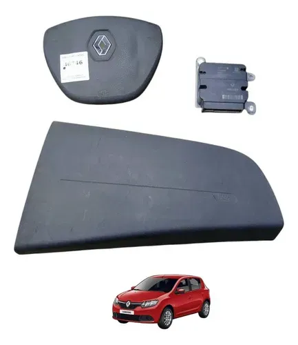 Kit Airbag Renault Logan Sandero 2012 2013 2014 2015 2016 Preto