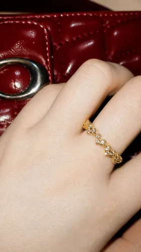 Anel banhado a ouro 18k 2 anos de garantia