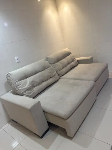 Sofá retrátil de linho 2,40