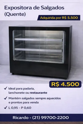 Expositora aquecida para Salgados Gelopar
