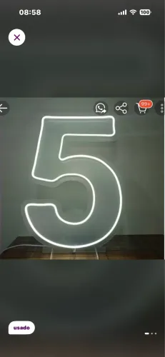 Número 5 led