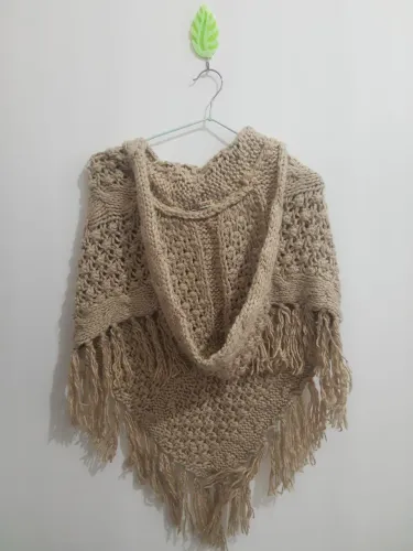 Poncho boro chique tricôt novo p