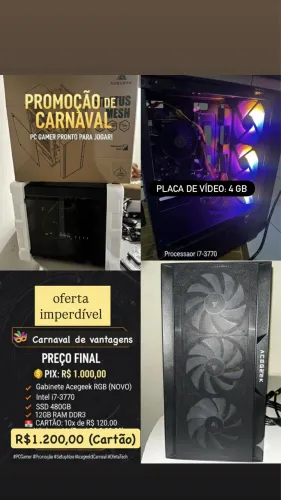 Gabinete gamer completo | Vendo ou troco