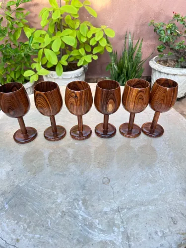Conjunto de 6 taças feito no torno 