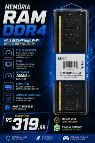 MEMÓRIA DDR4 8GB 2666MHz