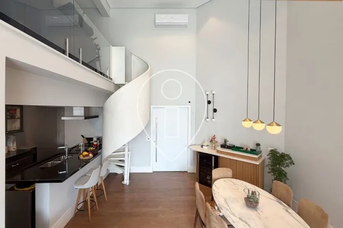 Apartamento 160 m² com pé direito duplo e mezanino em vidro no Flórida Penthouses, Brookli