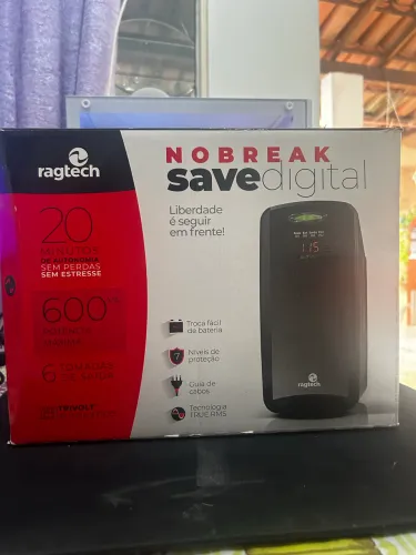 Nobreak New Save Digital SHD 600 (Com Display Digital) - 600VA/300W - 12V/5Ah - Bivolt