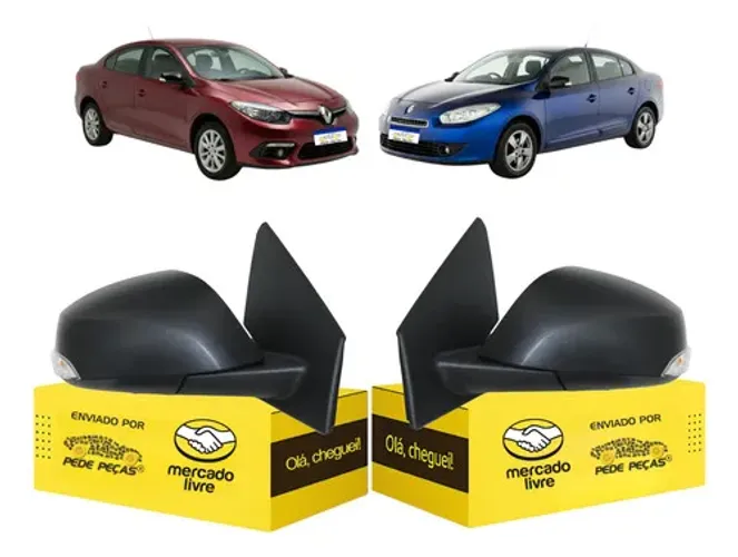 Par Retrovisor Fluence 9 Pinos 2011 12 13 14 15 16 2017 2018