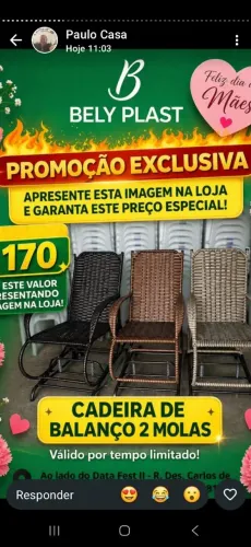 Cadeiras e baldes tudo para casa 