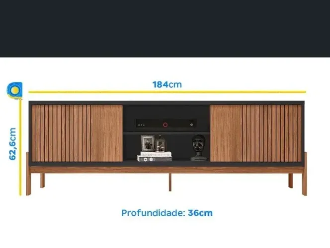 Rack para TV 75? 2 Portas Caemmun Tannen 1.