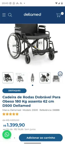 Cadeira de rodas, nova na caixa!
