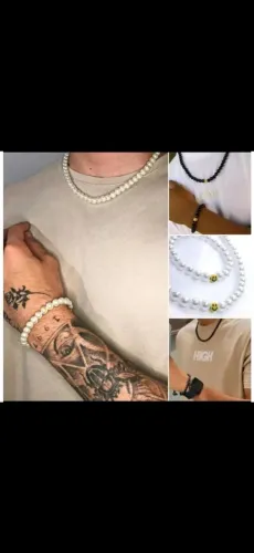 Kit Colar + pulseira masculino 