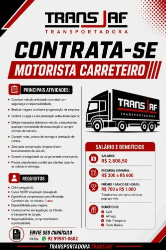 MOTORISTA CARRETEIRO