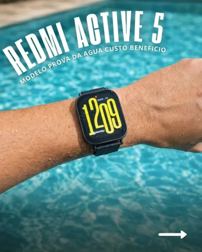 Smartwatch Xiaomi Redmi Watch 5 Active Alexa Caixa Preto Pulseira Preto Desenho Da Pulseir