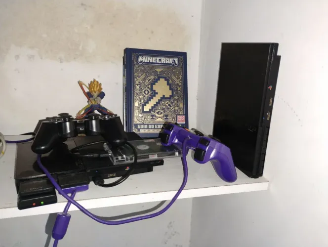 Ps2 completo com controle sem fio, adaptador e Hd com jogos