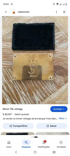 Espelho de bolsa original da famosa Saint Laurent!