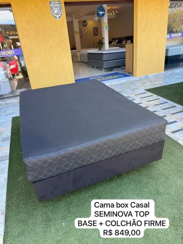Cama casal black seminova base + colchão casal - Entrego! 