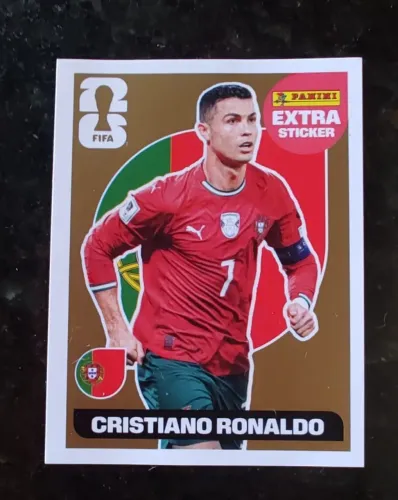 Cristiano Ronaldo Gold - Extra Sticker Panini Copa do Mundo (Original)