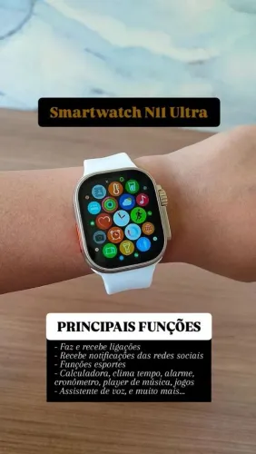 Smartwatch N11 Ultra com 4 pulseiras novo na caixa