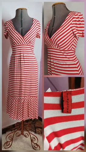 Vestido schooner Listrado P<br>Impecável <br><br>R$ 45,00