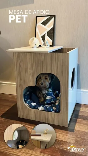 Mesa de Apoio para Sala, Sofá e Cama com Casinha Pet Cachorro Gato + Nova + Pronta Entrega