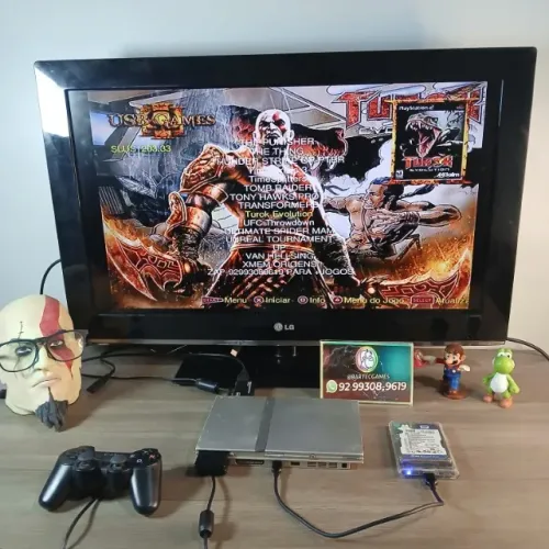Ps2 pranta tunado com 100 jogos