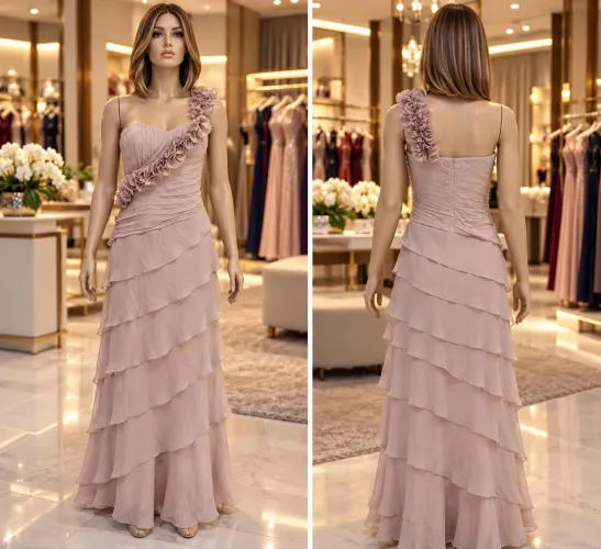 ? Vestido Longo De Festa La Chique Rosé Tamanho 40