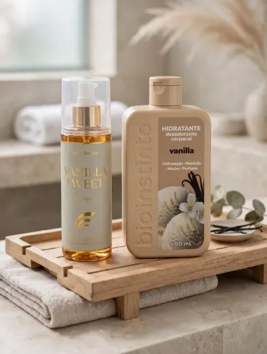 Kit Body Sprash e Hidratante Vanilla Sweet da Swiss Beauty